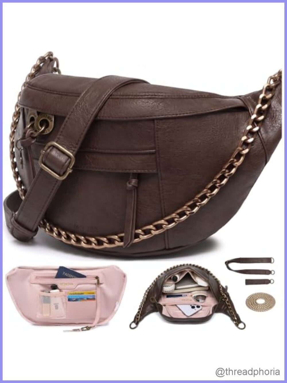 Anti-Theft Crossbody Bag Women Vegan Leather RFID Blocking